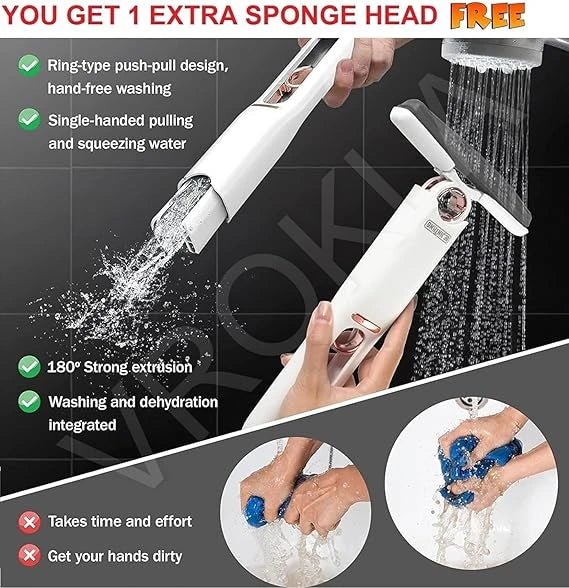 QuickMop™ – 2-in-1 Mop | Self-Squeezing Roller | Lightweight & Space-Saving