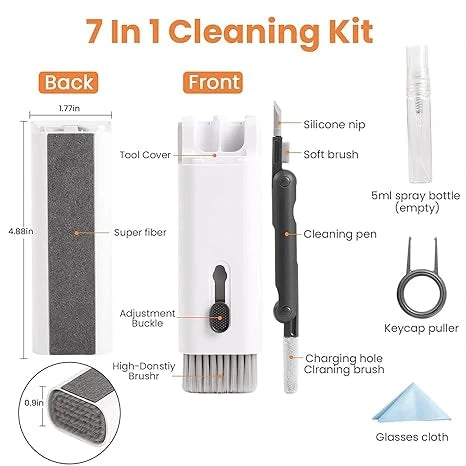 CleanCraft™ – Cleaning Kit | 7-in-1 Multifunctional Tools | For Keyboards, Gadgets & More