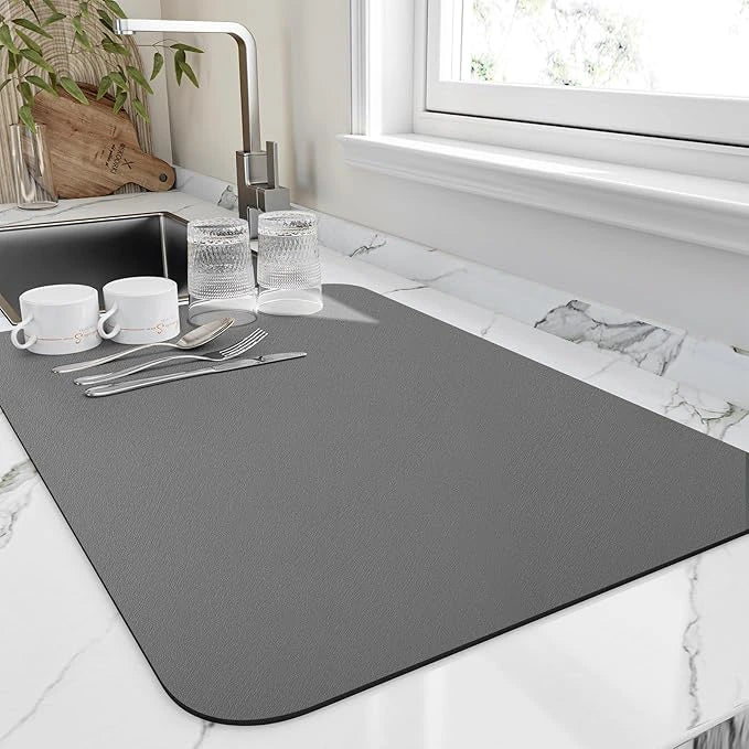 DryEdge™ – Absorbent Sink Mat | Quick-Dry, Anti-Slip Base | For Wet Counters & Dish Racks