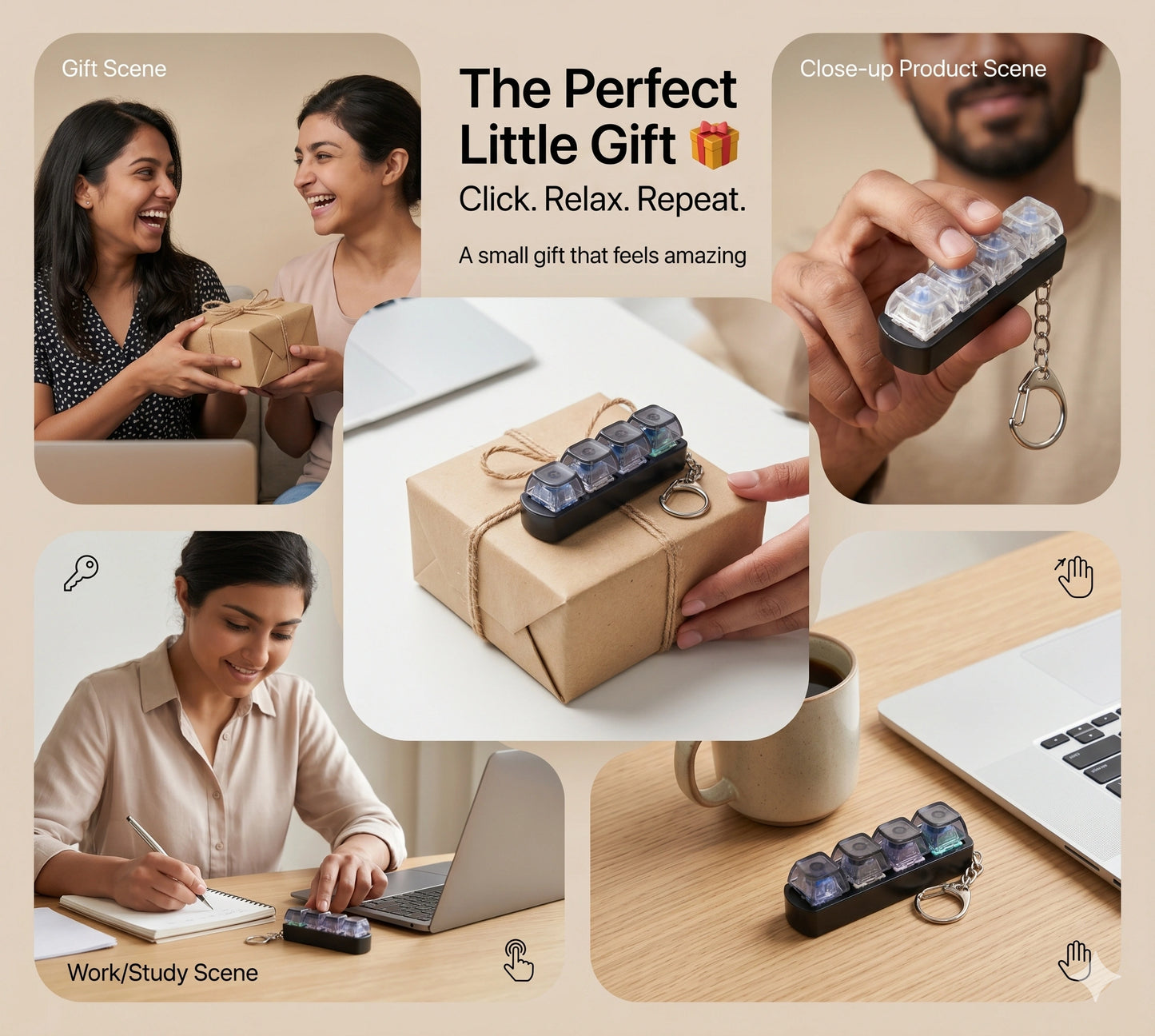 KeyZen™ – Mechanical Fidget Keychain | Satisfying Click Sensation | Focus & Anxiety Control