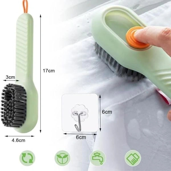 PressClean™ – Built-In Liquid Brush | Multi-Surface Use | Soft Bristles