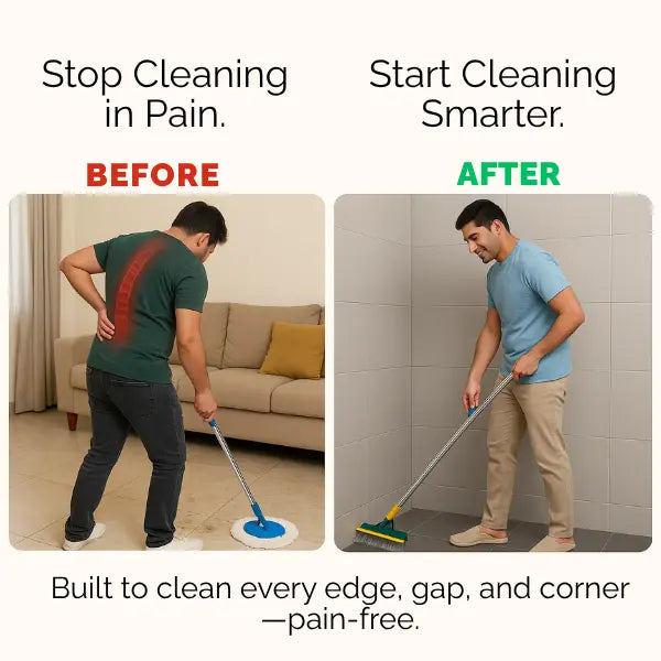 CleanEdge – 2-in-1 Scrubbing Brush | Corner Wiper | Flexible Head