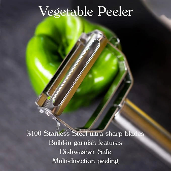 SwiftPeel™ – 3 in 1 Stainless Peeler | Sharp Blades, Anti-Rust | For Quick, Clean Prep