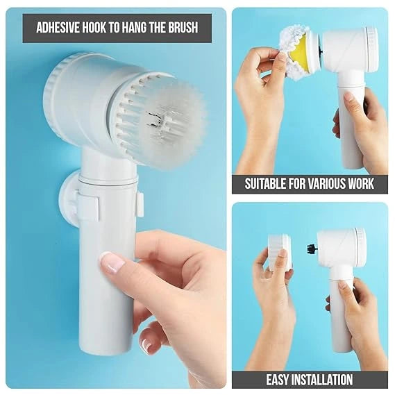 ScrubWhirl™ – 5-in-1 Spin Brush | For Tiles, Corners & More | Daily Cleaning