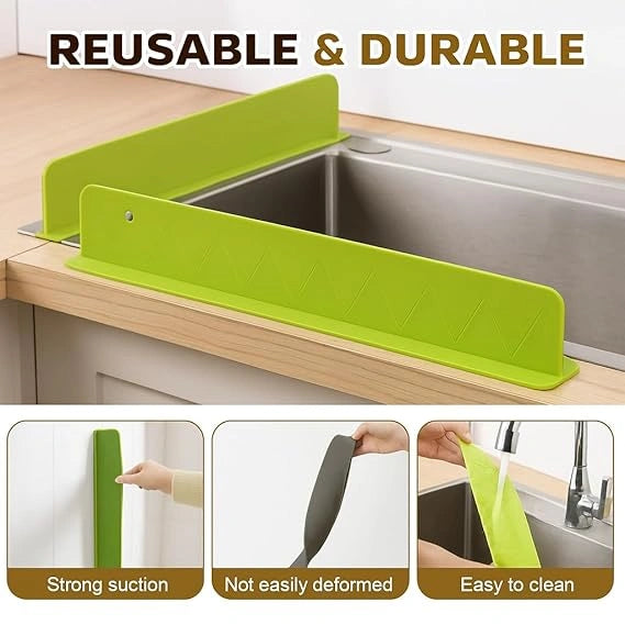 SplashShield™ – Sink Splash Guard | Flexible Silicone | Keeps Counters Dry & Clean