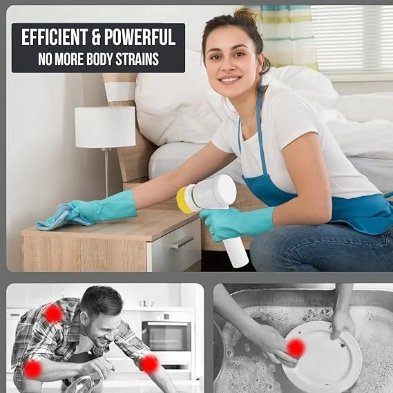 ScrubWhirl™ – 5-in-1 Spin Brush | For Tiles, Corners & More | Daily Cleaning