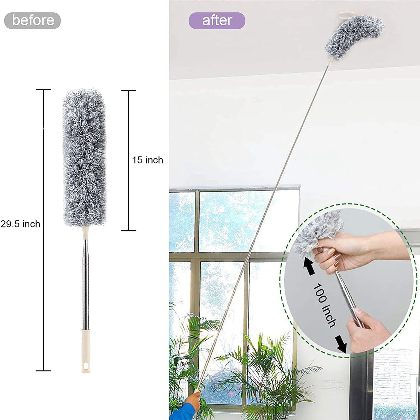 SwiftClean™ – Extendable Mop | 360° Spin Head | The Effortless Cleaning Wand