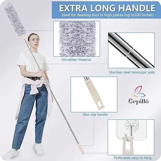 SwiftClean™ – Extendable Mop | 360° Spin Head | The Effortless Cleaning Wand