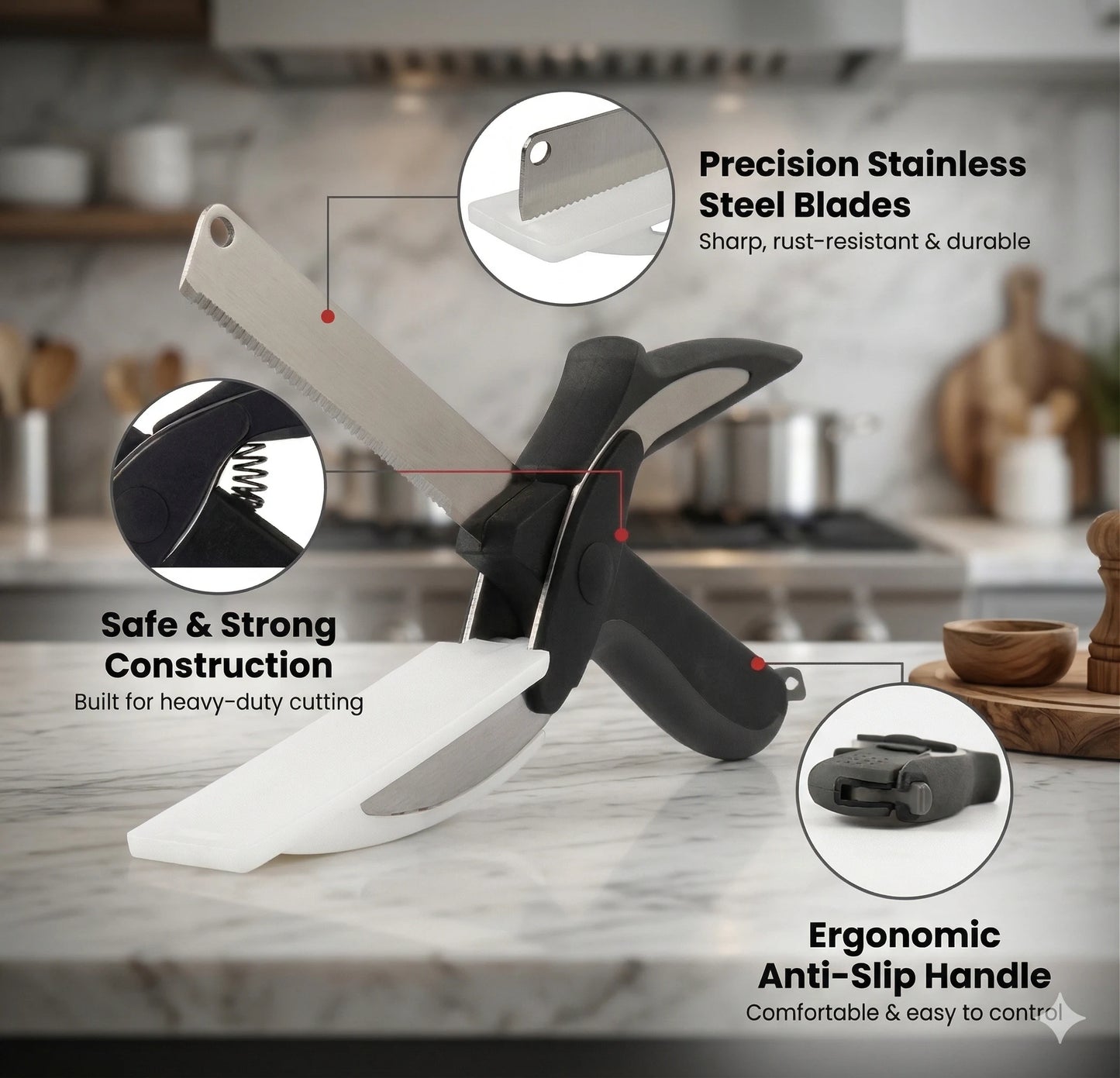 CleverCutter™ – Stainless Chopper |  Easy Pull Mechanism | Fast Effortless Chopping