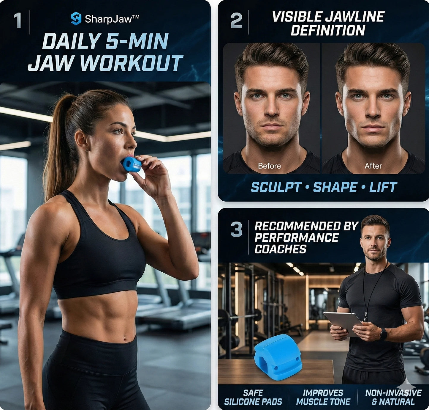 SharpJaw™-  Jaw Shaper & Facial Toner  | Sculpt, Shape & Lift | Compact Jaw Exerciser