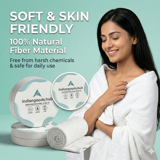 TravelTowel™ – Compressed Cotton Towels | Disposable & Skin-Safe | Perfect for Trips & Outdoors