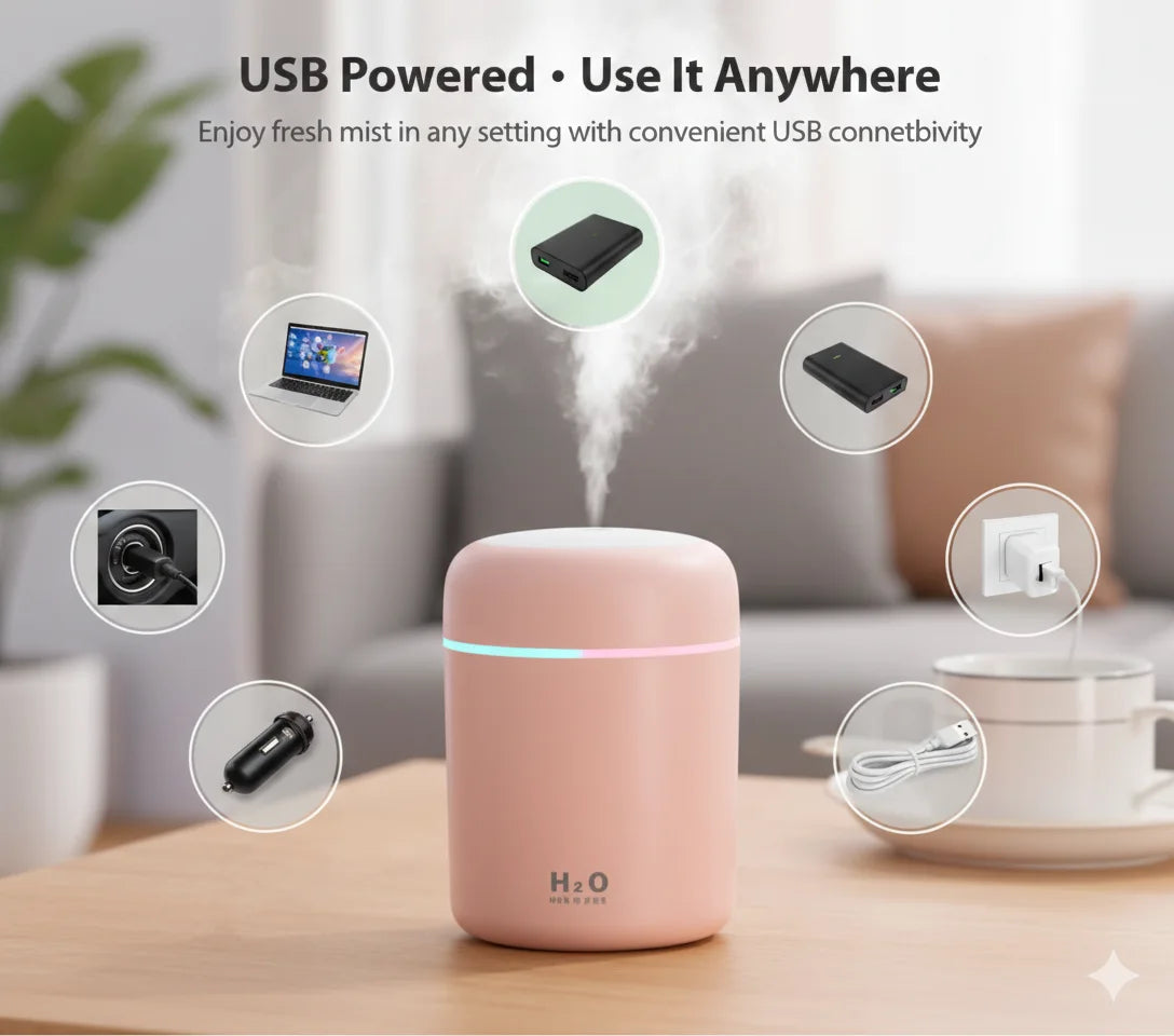MiniMist Humidifier™–  Smart Humidifier | Mist + Ambient Light |  Daily Freshness