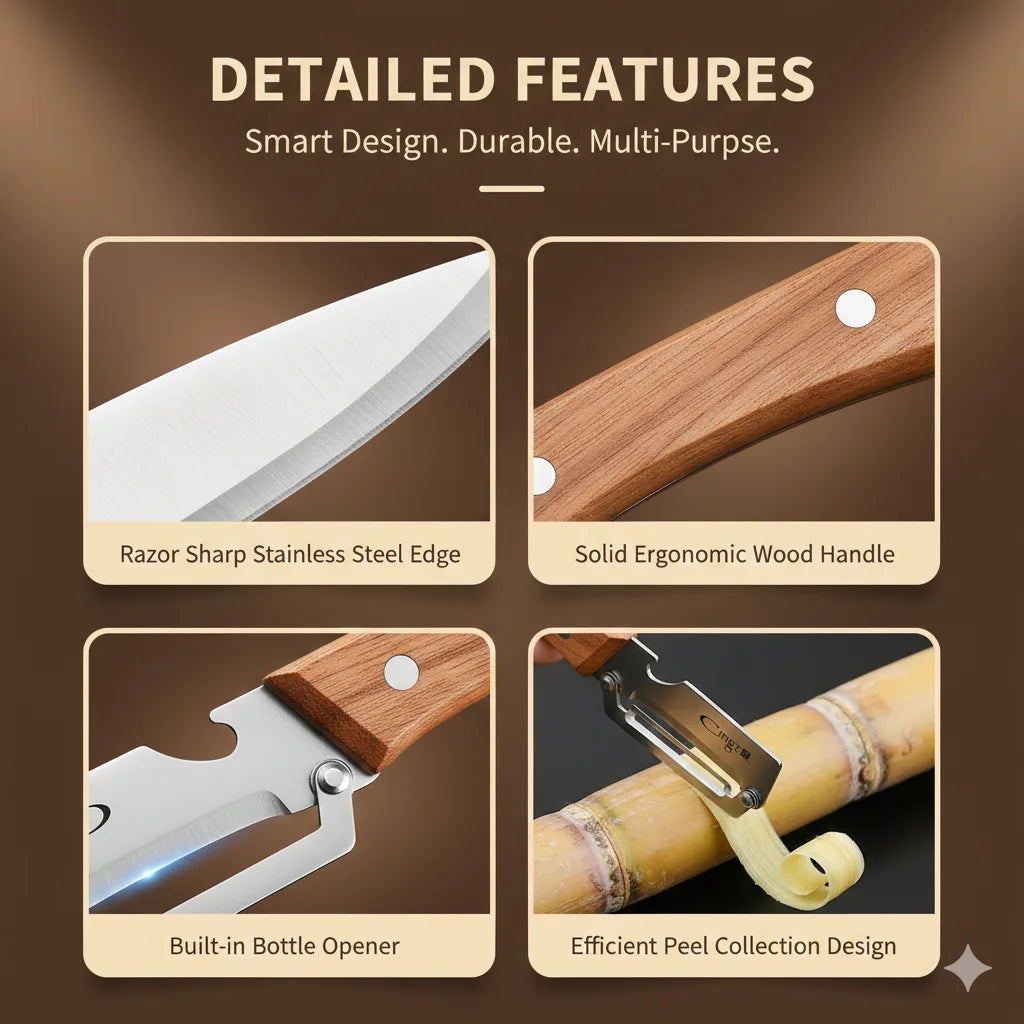 PurePeeler™ – Stainless Peeler | High-Grade Durability | Clean, Precision Peeling + Bottle Opener