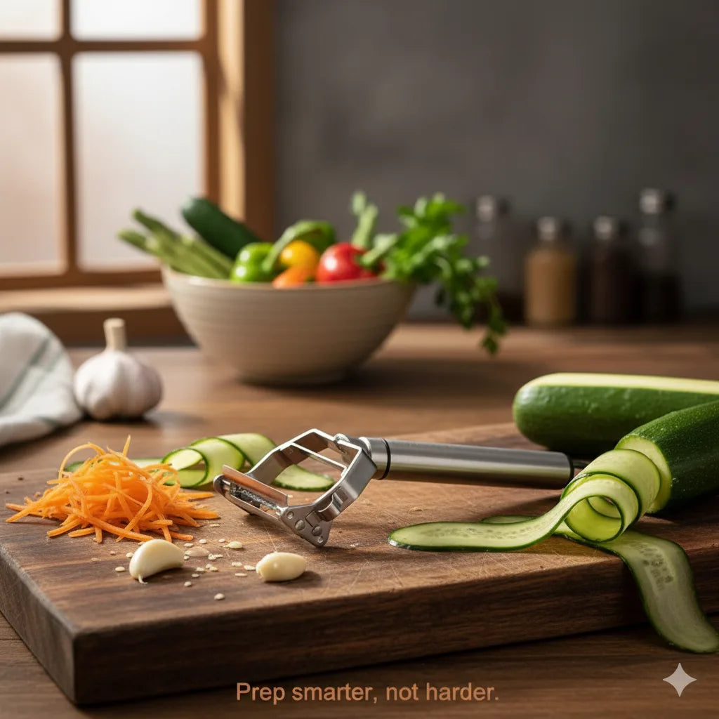 SwiftPeel™ – 3 in 1 Stainless Peeler | Sharp Blades, Anti-Rust | For Quick, Clean Prep