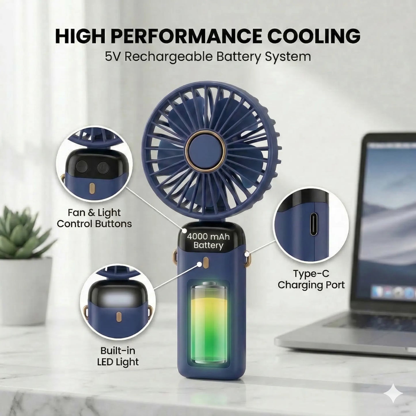 PocketFan™ – Portable Fan | Foldable Design • Lightweight | Easy Cooling Anywhere, Anytime